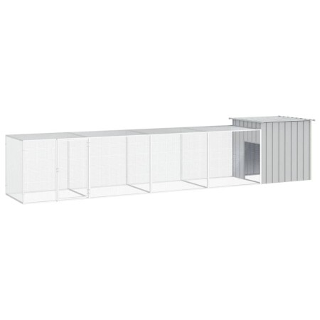 Gallinero de acero galvanizado gris 500x91x100 cm