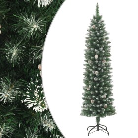 Árbol de Navidad artificial estrecho con soporte PVC 180 cm