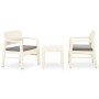 Set de muebles de jardín 3 piezas con cojines plástico blanco en Conjuntos de jardín | Comprar online en Foro24