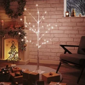 Abedul artificial blanco con 48 LED blanco cálido 120 cm de vidaXL, Arboles de navidad - Ref: Foro24-345142, Precio: 34,51 €,...