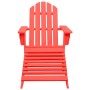 Silla jardín Adirondack con otomana madera maciza de abeto roja