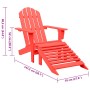 Silla jardín Adirondack con otomana madera maciza de abeto roja