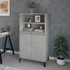 Aparador alto madera contrachapada gris hormigón 60x36x110 cm de vidaXL, Aparadores - Ref: Foro24-821232, Precio: 98,72 €, De...