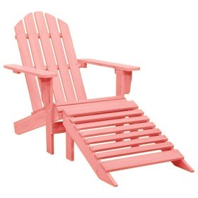 Silla jardín Adirondack con otomana madera maciza de abeto rosa