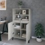 Hohes Sideboard aus betongrauem Sperrholz, 60 x 36 x 110 cm von vidaXL, Sideboards - Ref: Foro24-821232, Preis: 98,72 €, Raba...