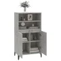 Aparador alto madera contrachapada gris hormigón 60x36x110 cm de vidaXL, Aparadores - Ref: Foro24-821232, Precio: 97,71 €, De...