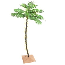 Palmera artificial con 88 LED blanco cálido 150 cm