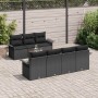 Conjunto de sofá de jardín 8 pcs Negro Poliratán
