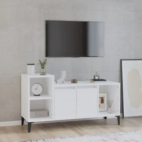TV-Ständer aus weißem, glänzendem Sperrholz 100x35x55 cm von vidaXL, TV-Möbel - Ref: Foro24-821182, Preis: 60,26 €, Rabatt: %