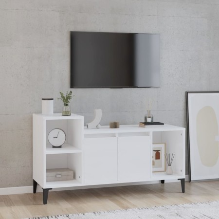 TV-Ständer aus weißem, glänzendem Sperrholz 100x35x55 cm von vidaXL, TV-Möbel - Ref: Foro24-821182, Preis: 60,90 €, Rabatt: %