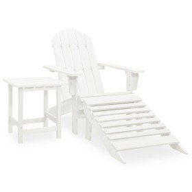 Silla con otomana y mesa jardín Adirondack macizo abeto blanco
