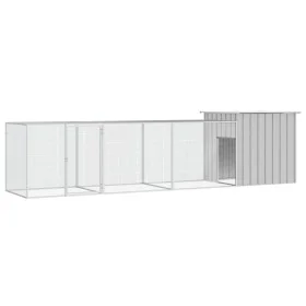 Galvanized steel chicken coop in gray, 400x91x100 cm. by vidaXL, Cages and habitats for small animals - Ref: Foro24-3106461, ...