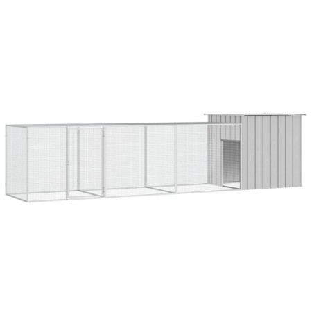 Gallinero de acero galvanizado gris 400x91x100 cm