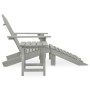 Silla con otomana y mesa jardín Adirondack macizo abeto gris