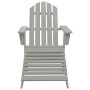 Silla con otomana y mesa jardín Adirondack macizo abeto gris