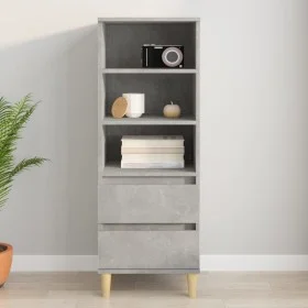 Concrete gray plywood tall sideboard 40x36x110 cm by vidaXL, Sideboards - Ref: Foro24-821240, Price: 60,90 €, Discount: %