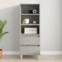 Concrete gray plywood tall sideboard 40x36x110 cm by vidaXL, Sideboards - Ref: Foro24-821240, Price: 60,90 €, Discount: %