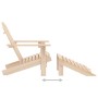 Silla Adirondack de jardín con otomana y mesa macizo abeto rosa
