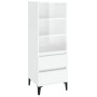 Hohe Anrichte aus weißem Sperrholz, glänzend, 40x36x110 cm von vidaXL, Sideboards - Ref: Foro24-821246, Preis: 74,11 €, Rabat...