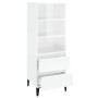 Hohe Anrichte aus weißem Sperrholz, glänzend, 40x36x110 cm von vidaXL, Sideboards - Ref: Foro24-821246, Preis: 74,11 €, Rabat...
