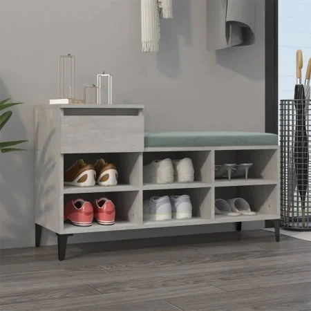 Mueble zapatero madera contrachapada gris hormigón 102x36x60 cm by vidaXL, Shoe racks and shoe organizers - Ref: Foro24-82121...