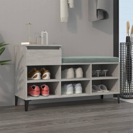 Mueble zapatero madera contrachapada gris hormigón 102x36x60 cm by vidaXL, Shoe racks and shoe organizers - Ref: Foro24-82121...