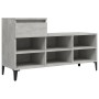 Schuhschrank aus grauem Beton-Sperrholz 102x36x60 cm von vidaXL, Schuhregale und Schuhorganisatoren - Ref: Foro24-821216, Pre...