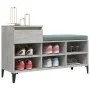 Schuhschrank aus grauem Beton-Sperrholz 102x36x60 cm von vidaXL, Schuhregale und Schuhorganisatoren - Ref: Foro24-821216, Pre...