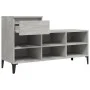 Mueble zapatero madera contrachapada gris hormigón 102x36x60 cm by vidaXL, Shoe racks and shoe organizers - Ref: Foro24-82121...