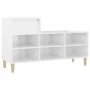 Mueble zapatero madera contrachapada blanco brillo 102x36x60 cm de vidaXL, Zapateros y organizadores de calzado - Ref: Foro24...