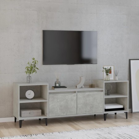 Concrete gray plywood TV cabinet 160x35x55 cm by vidaXL, TV Furniture - Ref: Foro24-821200, Price: 97,99 €, Discount: %
