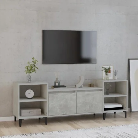 Concrete gray plywood TV cabinet 160x35x55 cm by vidaXL, TV Furniture - Ref: Foro24-821200, Price: 96,80 €, Discount: %