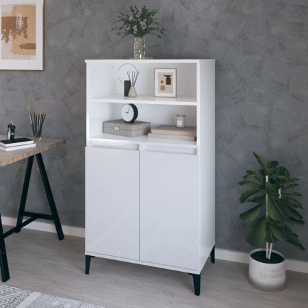 Hochglänzendes Sideboard aus weißem Sperrholz, 60 x 36 x 110 cm von vidaXL, Sideboards - Ref: Foro24-821230, Preis: 116,67 €,...