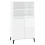 Hochglänzendes Sideboard aus weißem Sperrholz, 60 x 36 x 110 cm von vidaXL, Sideboards - Ref: Foro24-821230, Preis: 114,91 €,...