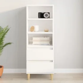 Hohe Anrichte aus weißem Sperrholz, glänzend, 40x36x110 cm von vidaXL, Sideboards - Ref: Foro24-821238, Preis: 84,22 €, Rabat...