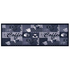 Alfombra de cocina lavable Coffee azul 45x150 cm