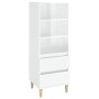Hohe Anrichte aus weißem Sperrholz, glänzend, 40x36x110 cm von vidaXL, Sideboards - Ref: Foro24-821238, Preis: 85,47 €, Rabat...