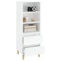 Hohe Anrichte aus weißem Sperrholz, glänzend, 40x36x110 cm von vidaXL, Sideboards - Ref: Foro24-821238, Preis: 85,47 €, Rabat...