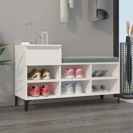 Plywood white shoe cabinet 102x36x60 cm by vidaXL, Shoe racks and shoe organizers - Ref: Foro24-821212, Price: 68,68 €, Disco...