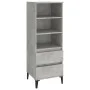 Aparador alto madera contrachapada gris hormigón 40x36x110 cm de vidaXL, Aparadores - Ref: Foro24-821248, Precio: 66,94 €, De...
