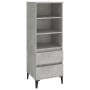 Aparador alto madera contrachapada gris hormigón 40x36x110 cm de vidaXL, Aparadores - Ref: Foro24-821248, Precio: 67,77 €, De...