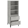 Aparador alto madera contrachapada gris hormigón 40x36x110 cm de vidaXL, Aparadores - Ref: Foro24-821248, Precio: 67,77 €, De...