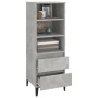 Aparador alto madera contrachapada gris hormigón 40x36x110 cm de vidaXL, Aparadores - Ref: Foro24-821248, Precio: 67,77 €, De...
