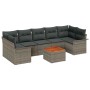 Conjunto de sofá de jardín 8 pcs Gris Poliratán