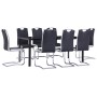 9-teiliges Esszimmerset aus schwarzem Kunstleder von vidaXL, Möbelsets für Küchen und Esszimmer - Ref: Foro24-3053112, Preis:...