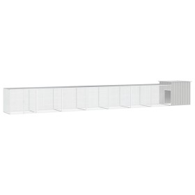 Gallinero de acero galvanizado gris 800x91x100 cm de vidaXL, Jaulas y habitáculos para animales pequeños - Ref: Foro24-310646...