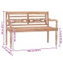 Banco Batavia madera de teca maciza blanco lavado 120 cm