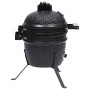 Barbacoa 2 en 1 ahumadora Kamado de cerámica negro 56 cm