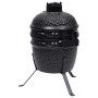 Barbacoa 2 en 1 ahumadora Kamado de cerámica negro 56 cm