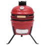 2 en 1 Barbacoa ahumadora Kamado de cerámica rojo 56 cm